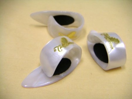 ピック タカミネ サムピック 3枚 TAKAMINE ミディアム パール柄 滑り止め付