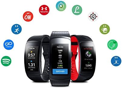 Modelabs Samsung Gear Fit 2 Pro - Seguidor de Actividad con Monitor de  Ritmo cardiaco, Talla Small, Rojo [Versión importada: Podría presentar  Problemas de compatibilidad] : Amazon.es: Informática