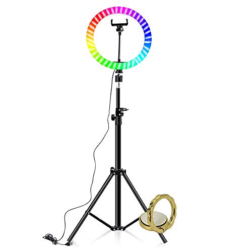 Iluminador Ring Light 30 cm RGB Tripé + Suporte Popsocket CBRN15436