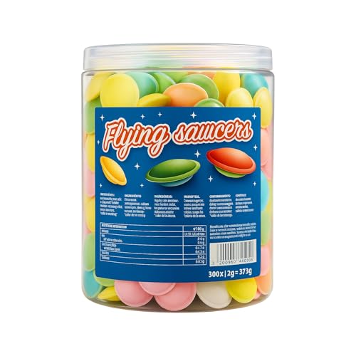 Flying Saucers – Lot de 300 Bonbons Ovni en Tubo, Assortiment Gourmand