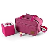 Liebeszeug® Tasche für Toniebox, 8 Hörfiguren, Kopfhörer, Ladegerät und Zubehör, auch Verwendbar als Transporttasche und Aufbewahrung Box (Rosa)