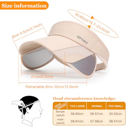 Image of PALAY Cap for Women Stylish, Summer Caps for Women, Extendable Side Brim Sun Visor Womens Hat, Fashion Breathable Hats with Sweatband for Biking, Running, Golfing