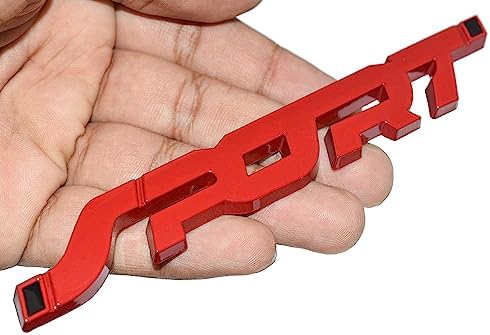 Sport Logo Sticker for Pluse All 2012 to 2018 Models of Ren-Ault Fuel Tank Sticker for Cars, Sport Emblem 3D Metal Fit for All Cars (Red)