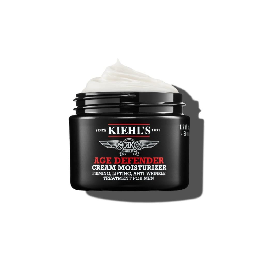 Age Defender Cream Moisturiser: Firming Moisturiser for Men with Linseed Extract, Reduces the Appearance of Wrinkles