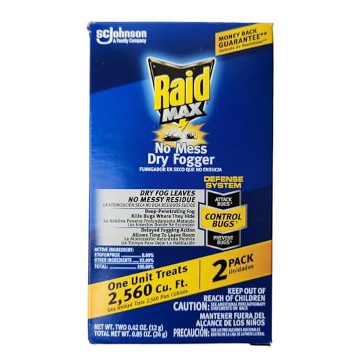 SC Johnson Raid Max No Mess Dry Fogger Roaches Bugs Ants Beetles Crickets Flies Mosquitoes Ticks Waterbugs (Each Cup Treats 2,560 Cu Ft) (2)