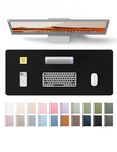 YSAGi Leather Office Desk Pad Protector, Large Mouse Pad, Non-Slip, PU Leather, Laptop Desk Blotter,...
