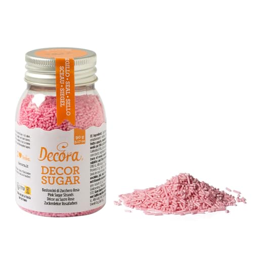 Decora 2081117 Paquete de 90 g Sticks de Azúcar Rosa