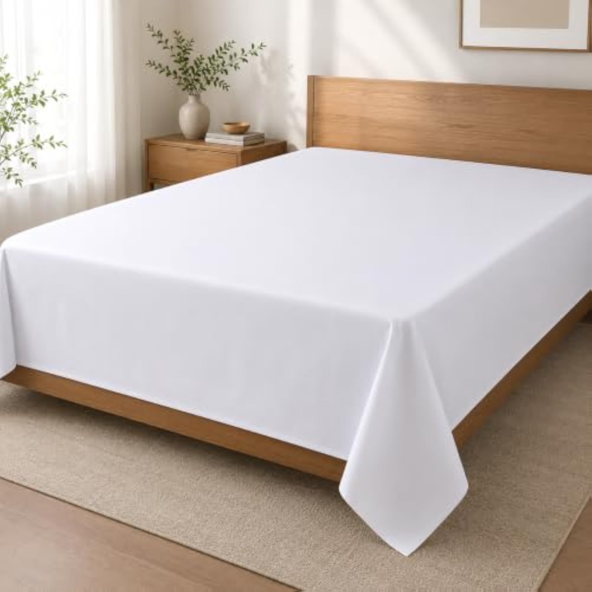 Microfiber Flat Bed Sheet, Ultra Soft & Wrinkle Resistant