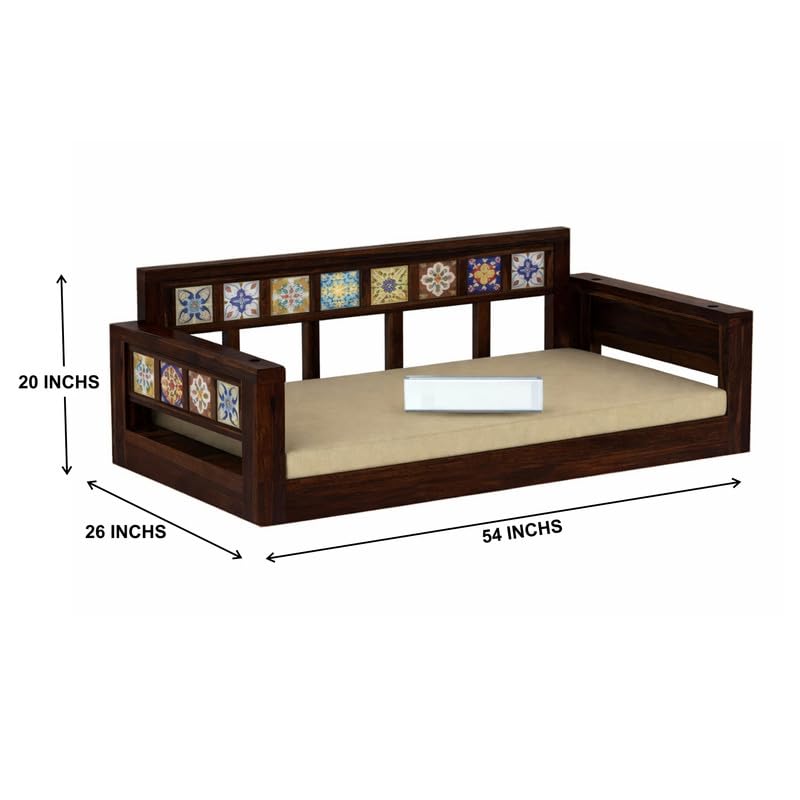 Image of Wooden Swing for Balcony | House Swings for Living Room | Wooden Hammock Swing Sofa with Rope & Complete Accessories for Indoor, Outdoor, Balcony & Garden | Sheesham Wood, Walnut Finish