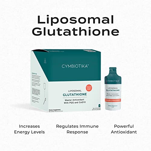 CYMBIOTIKA-Liposomal-Glutathione-with-PQQ-CoQ10-Reduced-Glutathione-150-mg-Natural-Antioxidant-for-Men-Women-Organic-Citrus-Berry-Flavor-5mL-Pouches-Pack-of-25