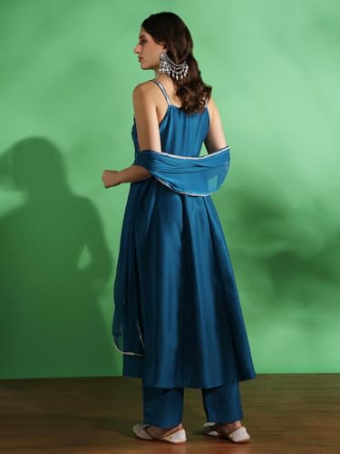 Image of Globus Women Kurta Set (GS580404 Blue XS)
