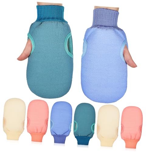 AUTSUPPL 8 piezas Guantes Exfoliantes para Ducha Diseño Elástico Reutilizable Limpieza Profunda y Masaje Corporal para Mujeres y Hombres Adecuados para Brazos Piernas y Espalda