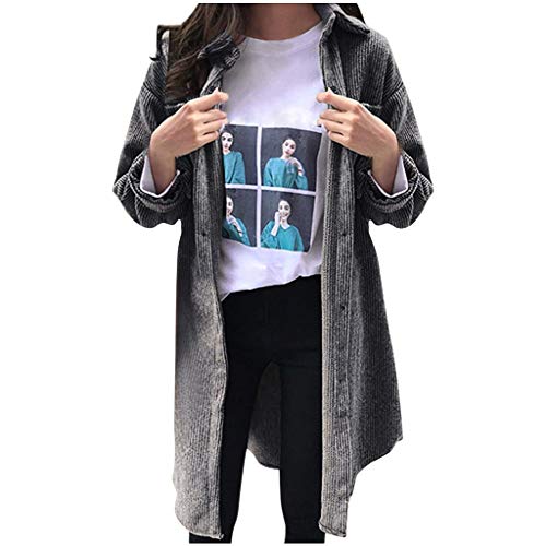 BXzhiri_Women Coat Women Winter Corduroy Ladies Turn-Down Collar Coat Outwear Long Cardigan