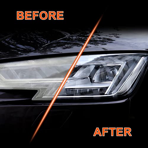 POLIWELL Headlight Restoration Kit - 3 Step Polish For Cloudy Headlights 24-Piece