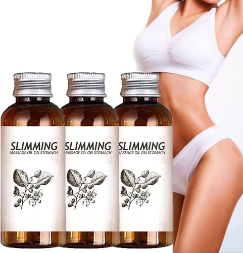 3Pcs Belly Off Herbal Slimming Massage Oil,Natural Lymphatic Drainage Oil Fat Burning Cream for Belly,Slimming Shaping Essential Oil Used for Legs Abdomen Arms Buttocks