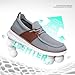 Mens Casual Slip in Boat Shoes Fashion Lightweight Slip On Loafers Walking Beach Sneakers Work Mesh Oxfords Soft Sole Grey