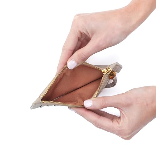 Image of HOBO Carte Minimalist Wallet Card Holder with Zip Pocket - Pebbled Leather Slim Wallet with 11 Card Slots & ID Window for Women, Travel Ready Design - Taupe
