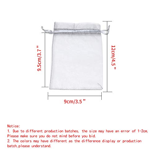 Image of Dealglad 100pcs Drawstring Organza Jewelry Candy Pouch Party Wedding Favor Gift Bags (3.5x4.5 inch, Gray)