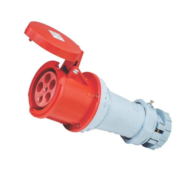 MX IP44 Industrial Plug 63A 5-Pin 400V –Splashproof CEE Power Connector |3P+N+E Plug for Generators, Machinery & Industrial Equipment