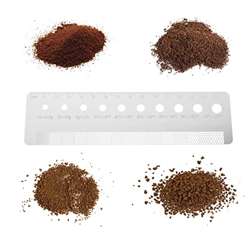 Tarjeta de comparación de café molido en acero inoxidable con escala precisa 6