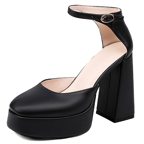 Chaussures de mariée Lizoleor sandales femme talon carré haut plateforme sans douleur