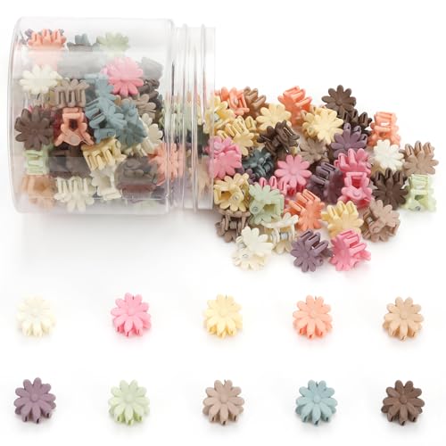 Mini Flower Hair Clips Baby Hair Clips Mini Claw Clips Cute Jaw Clips Hair Pins Hair Barrettes Toddler Hair Accessories for Women Girls Kids Teens 100Pcs