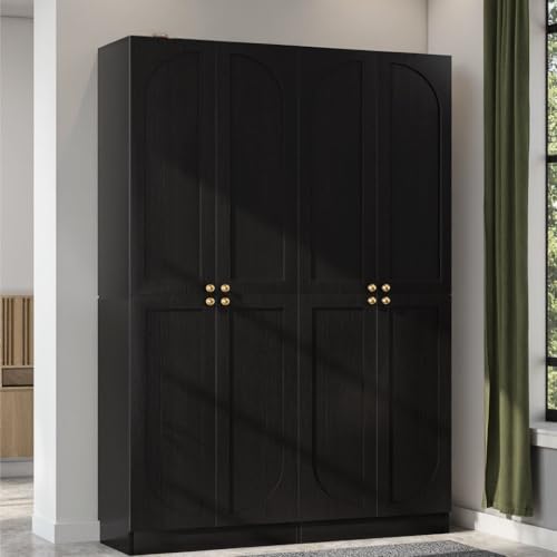 Cyclysio Storage Cabinet Set of 2, 80" Tall Arched Bookcase