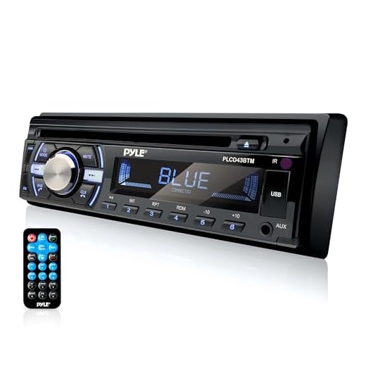Boat Bluetooth Marine Stereo Receiver - Marine Head Unit Din Single Stereo Speaker Receiver - Wireless Music Streaming, Hands-Free Calling, CD Player/MP3/USB/AUX/ AM FM Radio - Pyle PLCD43BTM (Black)