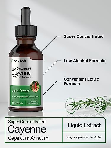 Cayenne Pepper Liquid Extract | 2 Fl Oz | Vegetarian, Non-Gmo, Gluten Free Supplement | By Horbaach #TOP2