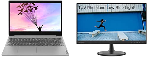 Image of Lenovo IdeaPad Slim 3 Intel Core i3 10th Gen 15.6 inch FHD Thin & Light Laptop,81WB01E7IN & D-Series 54.61 cm FHD VA 3-Side NearEdgeless Monitor |16.7 Mn Colors, 3000:1 Contrast Ratio