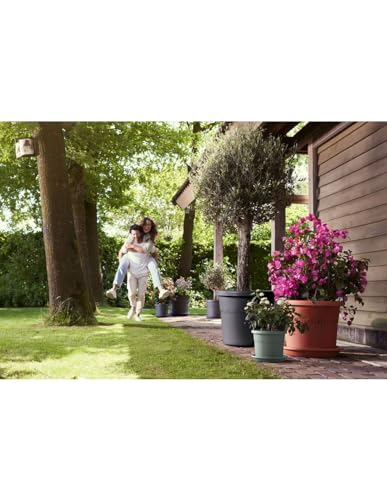 Elho Algarve Cilindro 40 - Vaso - Nero - Esterno - Ø 40 X H 33 Cm