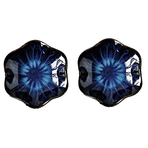 Soulnioi Lot de 2 bols à trempette en céramique - Mini plats d'accompagnement - Bol à épices - Bols à dessert, assaisonnement, collations pour soja, dessert, sushis, apéritif - 10,9 cm