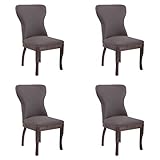 Sie erhalten 4x Stuhl Chair Wohnzimmerstuhl Küchenstuhl Esszimmerstuhl Windsor Stoff dunkelgrau