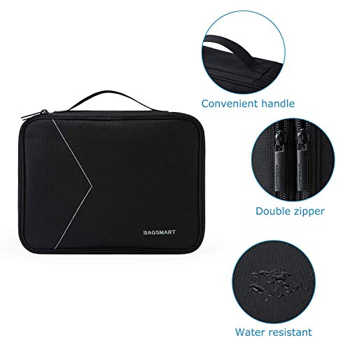 Bagsmart Electronic Organizer,Large Double Layer Cable Bag,Travel Organizer Bag,Electronics Accessories Storage Cases For Ipad,Cables,Chargers,Hard Drive,Game Cards #TOP4