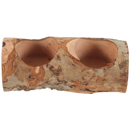 Yardwe Hamster Wood Bowl Guinea Pig Feeder Tip- Easy to Clean for Small Pet Daily Feeding