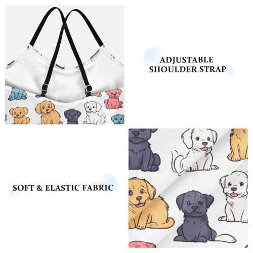 senya Girls Swimsuits One-Piece Swimwear Tie Bathing Suit Beach Summer Round Neck 9-10T Colorful Puppy Pattern3