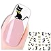 Just Fox – 3D Stickers Pied chat Love pour ongles Nœud Loop Cat Autocollants Nail Art Ongles