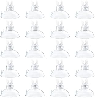 Uniclife 20 Pack Aquarium Suction Cup Clips for Standard 4-6 mm ID Airline Tubing Clear Air Hose Holder Clamp Accessories for Fish Tank Aeration Setup
