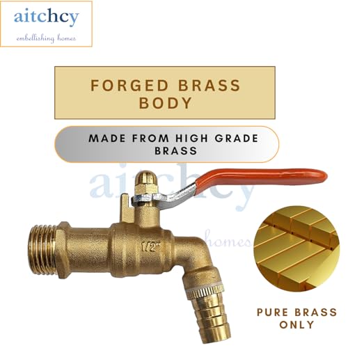 Image of Nozzle Brass Bib Cock with Hose Clamp for Bathroom | Kitchen |Garden Tap| Washing Machine Tap | Outdoor Taps
