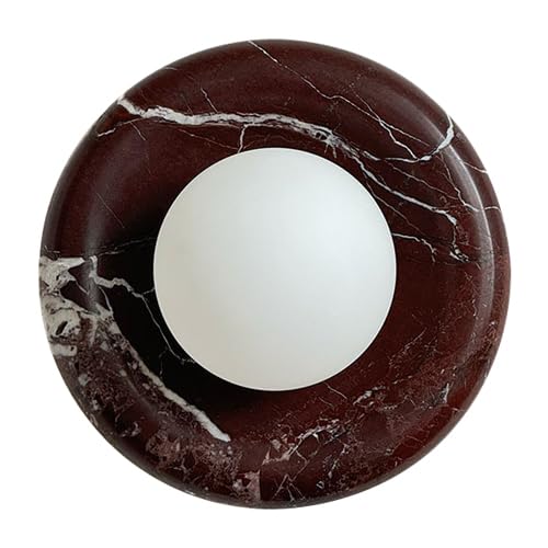 Hebxmf Multicolor Minimalist Round Wall Light, Retro Style Marble Glass Wall Lamp, G9 Light Source Flush Mount Wall Sconce, Dining Room Entryway Living Room Wall Mounted Light Fixtures