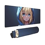 Grand Tapis de Souris Gamer 1600x800mm Tapis Souris XXL, Lavable Fille d'anime Mousepad Gaming avec Bords Cousus et Base en Caoutchouc Antidérapante, pour Gamer/PC/Personnel de Bureau, P2413