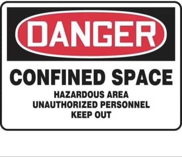 OSHA DANGER SAFETY SIGN CONFINED, Mfr: MCSP104XP-A