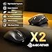 MAGIC-REFINER X2 Kabellose Gaming-Maus, 24000 DPI, PAW3311, Ergonomisch für Rechtshänder, BK52820 MCU, 69g Superlight, 500-mAh-Akku, Bluetooth/2.4G/Kabelgebundene, PC/Mac, Schwarz