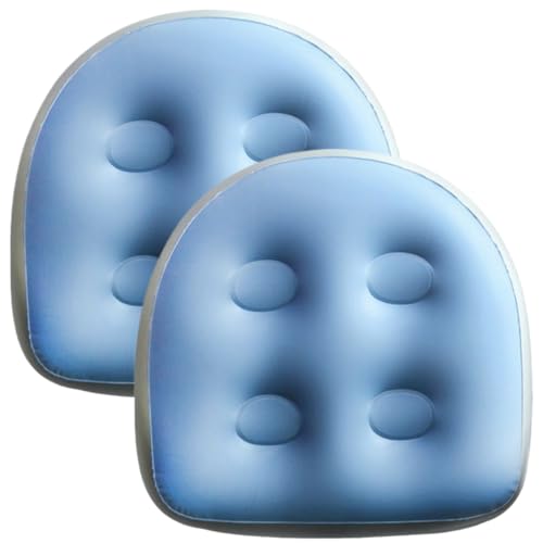 Pesoncarl 2Pcs Inflatable Booster Seat 18.5x14.6x5.9'' Spa & Back Support Inflatable Hot Tub Seat with Suction Cup Hot Tub Seat PVC Hot Tub Booster Seat for Adults, Blue, Hot Tub Accessories