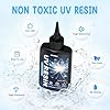 Akisey UV Resin 300g, Crystal Clear UV Resin Glue - No-Yellowing, Hard Type, Low Viscosity & Low Shrinkage, Ultraviolet Curing UV Epoxy Resin for Jewelry Making, DIY Crafts, Casting