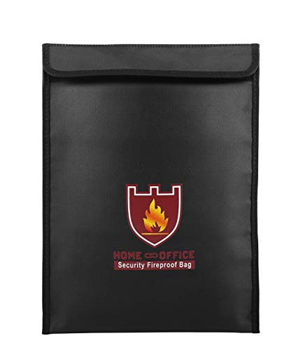 Fireproof Money & Document Bag, Moko File Document Organizer 15" X 11" Fire & Water Resistant Cash & Envelope Holder, Protect Your Valuables, Documents, Money, Zipper Closure For Protection, Black #TOP7
