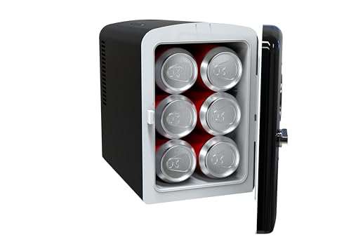 Frigidaire Retro 9-Can Mini Personal Fridge Portable Cooler, 11.8" D x 7.1" W x 10.1" H, Black - image 2