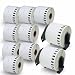BETCKEY - 10 Rolls Compatible Brother DK-2205 62mm x 30.48m(2-3/7" x 100') Continuous Length Paper Tape Labels With Two Refillable Cartridge Frame