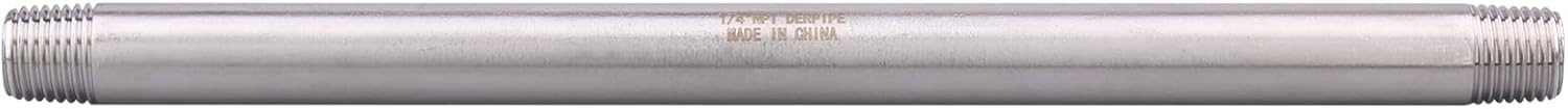 1/4" X 1/4" NPT Male Nipple Stainless Steel 304 Cast Pipe Coupling Fitting 8" Length (pack of 2)