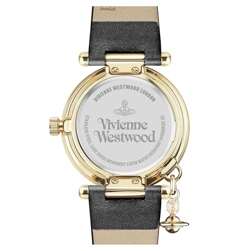 Vivienne Westwood Orb Womens Quartz Watch with Black Dial and Black Leather Strap VV006BKGD3